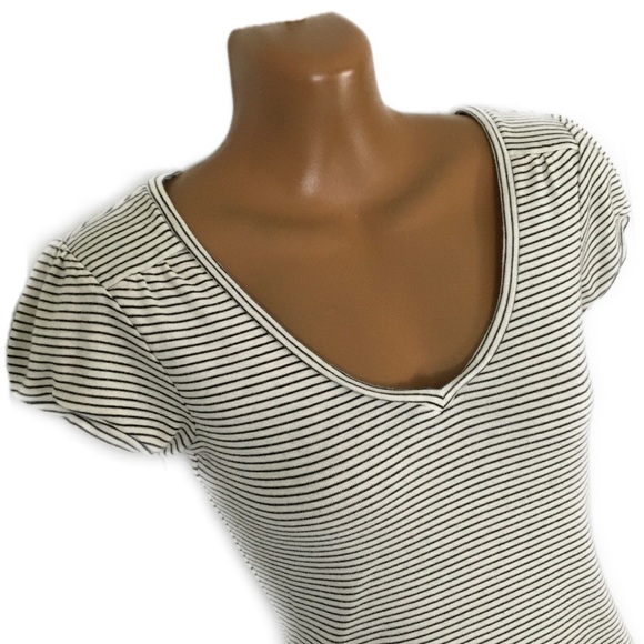 Banana Republic Tops - Banana Republic Striped Cream Black Top XS Shirt